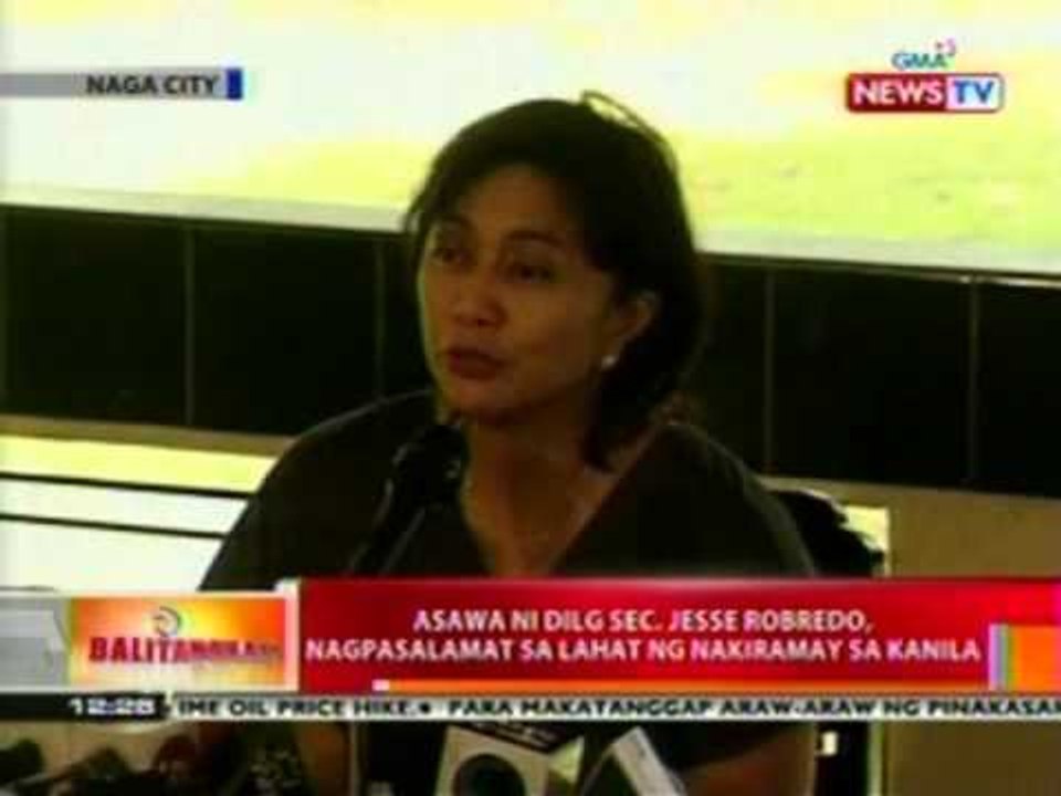 BT: Asawa ni DILG Sec. Jesse Robredo, nagpasalamat sa lahat ng nakiramay sa kanila
