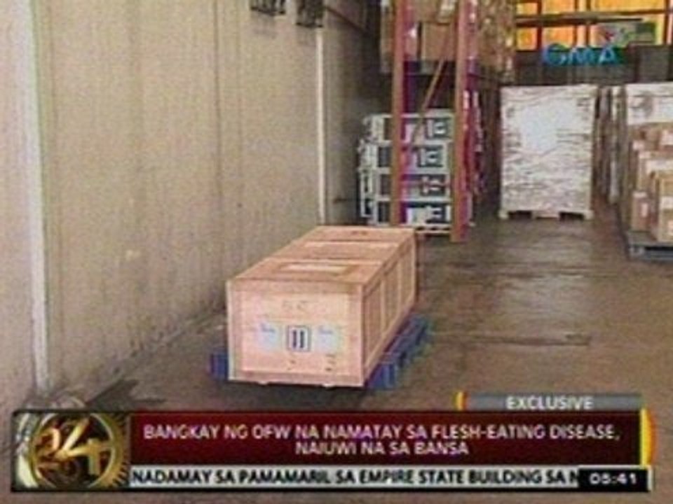 24 Oras: Bangkay ng OFW na namatay sa flesh-eating disease, naiuwi na sa bansa