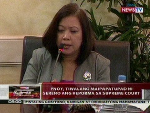 QRT: PNoy, tiwalang maipapatupad ni Sereno ang reporma sa Supreme Court