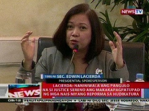 NTL: Lacierda: PNoy naniniwala na si Justice Sereno ang makakapagpatupad ng mga nais na reporma