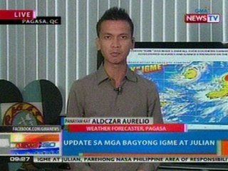 NTG: Update sa mga Bagyong Igme at Julian as of 9:28 a.m. mula sa PAGASA