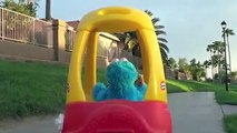 Cookie Monster Driving Cozy Coupe Sesame Street Cookie Monster Bad Driver Crashing Falling