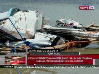 QRT: Special investigation committee, binuo para sa imbestigasyon sa plane crash ni Sec. Robredo