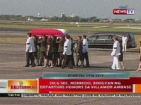 BT: Sec. Robredo, binigyan ng departure honors sa Villamor Airbase
