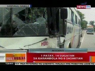 BT: 1 patay, 14 sugatan sa karambola ng 8 sasakyan