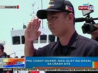 NTG: PHL Coast Guard, nag-alay ng dasal sa crash site
