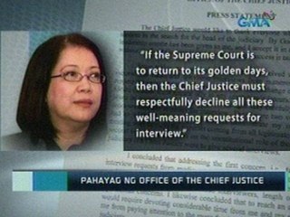 Saksi: CJ Sereno, 'di raw magpapa-interview para maibalik ang mga araw ng "dignified silence"