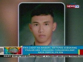 BP: PMA Cadet na nabaril nang subukang pigilan ang tangkang panghoholdap sa QC, nasa ospital pa rin