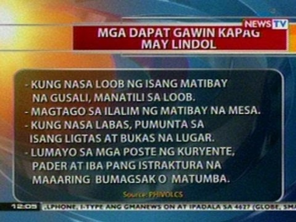 BT: Mga dapat gawin kapag may lindol - video Dailymotion