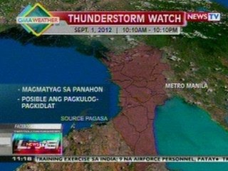 NTVL: Buong Metro Manila, nasa thunderstorm watch ng PAGASA