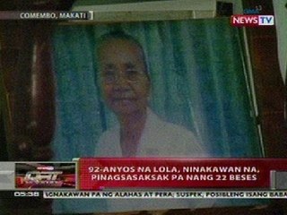 QRT: 92-anyos na lola sa Makati, ninakawan at pinagsasaksak nang 22 beses