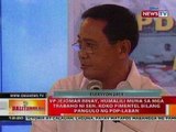BT: VP Binay, humalili muna sa mga trabaho. ni Sen. Koko Pimentel bilang pangulo ng PDP-Laban