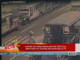 UB: Suspek sa panghoholdap ng tricycle arestado sa tulong ng kuha ng CCTV