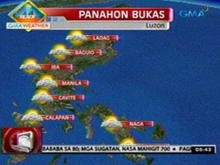 24 Oras: GMA Weather Update as of 5:43 PM (Sep. 9, 2012)