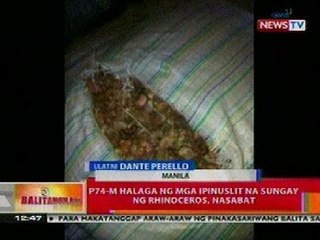 BT: P74-M halaga ng mga ipinuslit na sungay ng rhinoceros, nasabat sa Manila