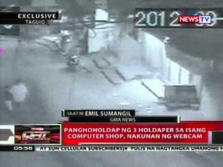 QRT: Panghoholdap ng 3 holdaper sa isang computer shop sa Taguig, nakunan ng webcam