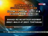 BT: Power interruption (Sept 9-10, 2012)