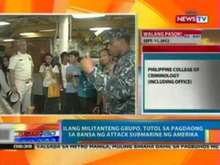 NTG: Ilang militanteng grupo, tutol sa pagdaong sa bansa ng attack submarine ng Amerika