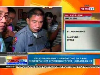 NTG: Pulis na umano'y nangotong sa anak ni NCRPO Chief Leonardo Espina, lumantad na