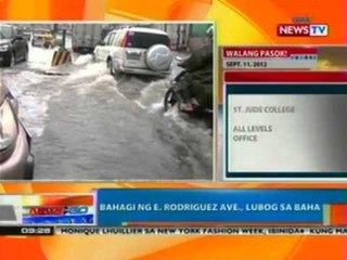 NTG: Bahagi ng E. Rodriguez Ave., lubog sa baha