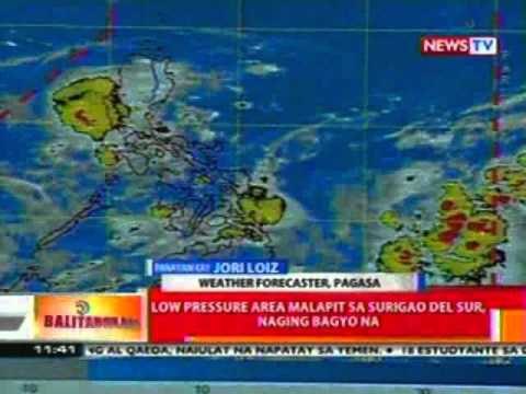 BT: LPA malapit sa Surigao del Sur, naging bagyo na