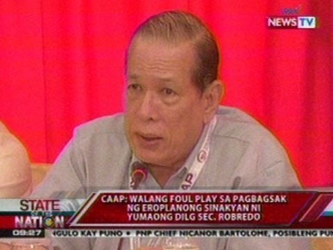 SONA: CAAP: Walang foul play sa pagbagsak ng eroplanong sinasakyan ni yumaong Sec. Robredo