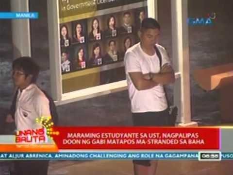 UB: Maraming estudyante sa UST, nagpalipas doon ng gabi matapos ma-stranded sa baha