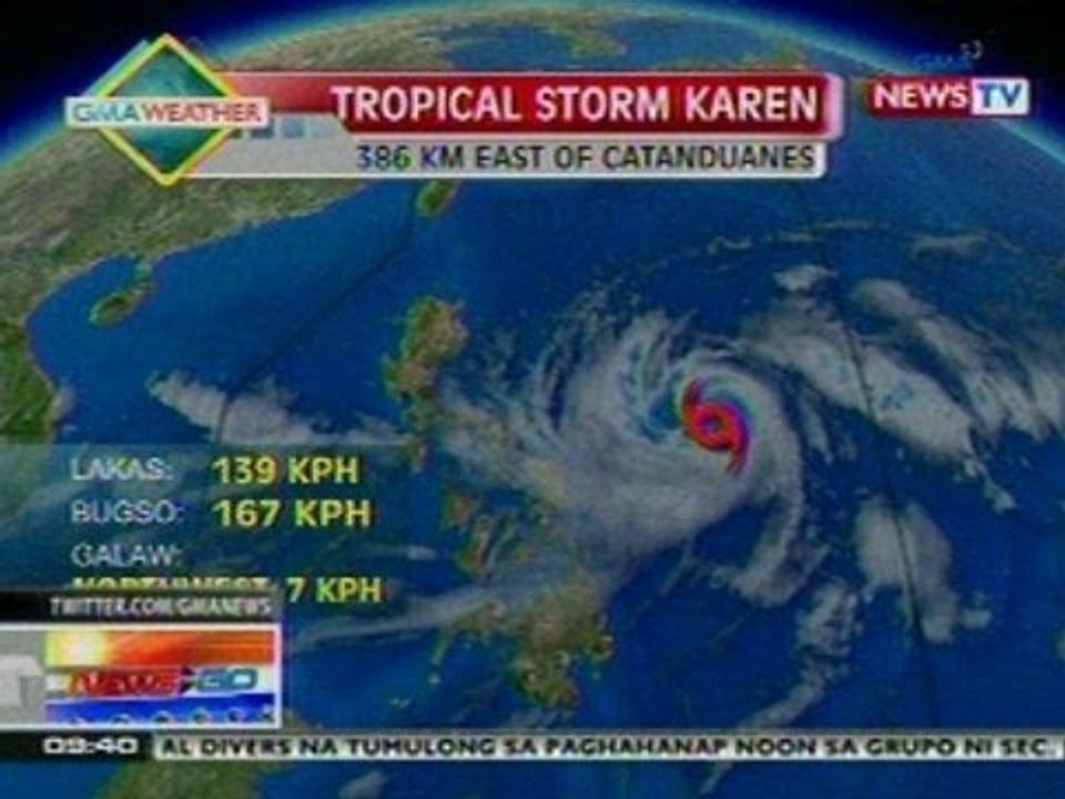 NTG:  Weather update as of 9:40 a.m. (Sept. 13, 2012)