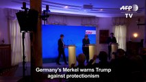 Germany's Merkel warns Trump against protectionism