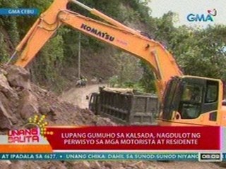 UB: Lupang gumuho sa kalsada sa Cebu, nagdulot ng perwisyo sa mga motorista at residente