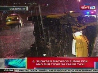 NTVL: 6, sugatan matapos sumalpok ang multicab sa isang taxi sa QC