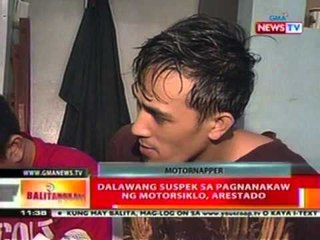 BT: 2 suspek sa pagnanakaw ng motorsiklo, arestado