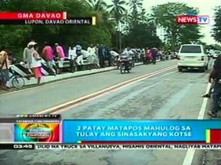 BP: 2 patay matapos mahulog sa tulay ang sinasakyang kotse