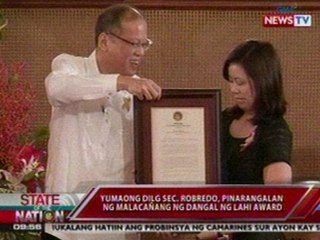 SONA: Yumaong DILG Sec. Robredo, pinarangalan ng Malacañang ng Dangal ng Lahi Award