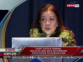 SONA: CJ Sereno, inilatag ang mga repormang ipapatupad sa hudikatura