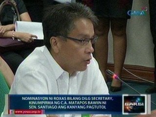 Nominasyon ni Roxas bilang DILG sec. kinumpirma ng C.A matapos bawiin ni Sen. Santiago ang pagtutol