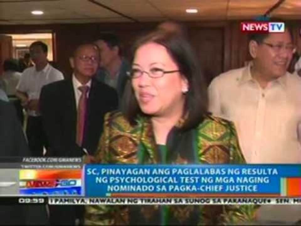SC, pinayagan ang paglalabas ng resulta ng psychological test ng mga naging nominado sa pagka-CJ
