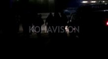 Pamje nga Mitrovica ku forcat policore të Kosovës të armatosura presin trenin “Kosova është Serbi”
