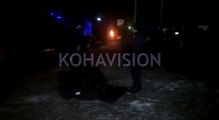 Pamje tjetër nga Mitrovica ku forcat policore të Kosovës të armatosura presin trenin “Kosova është Serbi”