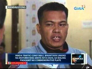MMDA traffic constable, binantaan umano ng motoristang sinita niya at akmang bubunot ng baril