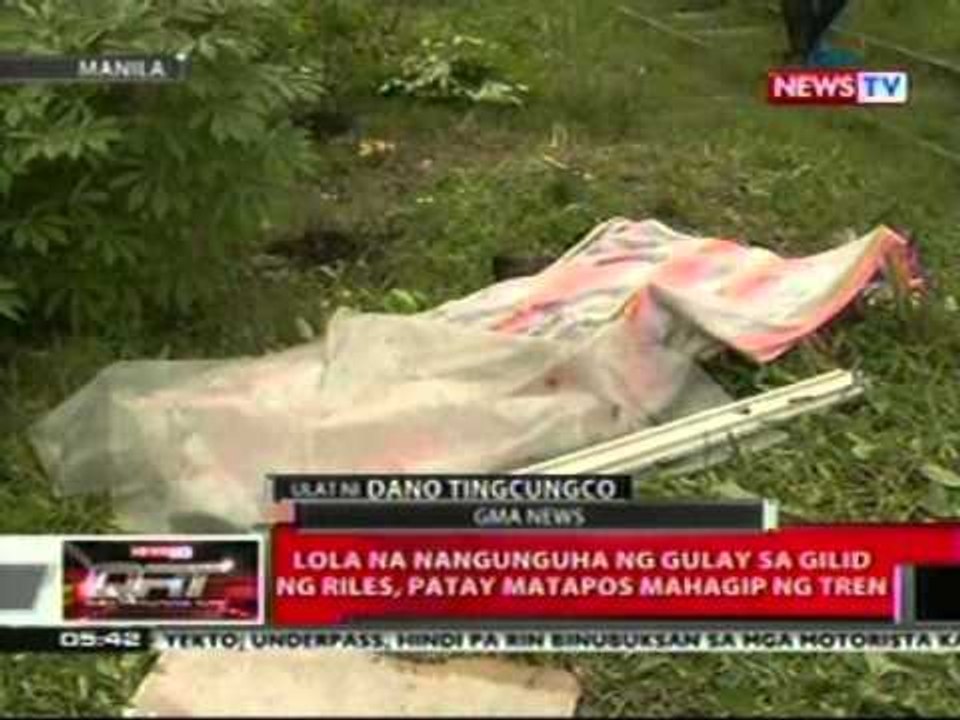 QRT: LOla na nangunguha ng gulay sa gilid ng riles sa Manila, patay nang mahagip ng tren