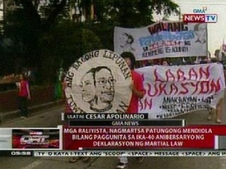 QRT: Mga raliyisya, nagmartsa patungong Mendiola sa paggunita sa ika-40 anibersaryo ng Martial Law