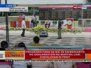 BT: Programa para sa ika-40 anibersaryo ng Martial Law, dadaluhan ni PNoy