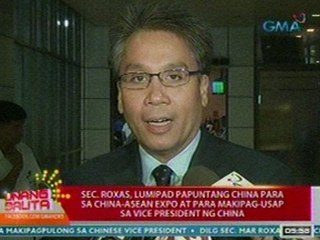 UB: Sec. Roxas, lumipad papuntang China para sa China-Asean Expo at para makipag-usap sa VP ng China