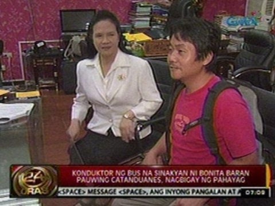 24 Oras: Konduktor ng bus na sinakyan ni Bonita Baran pauwing Catanduanes, nagbigay ng pahayag