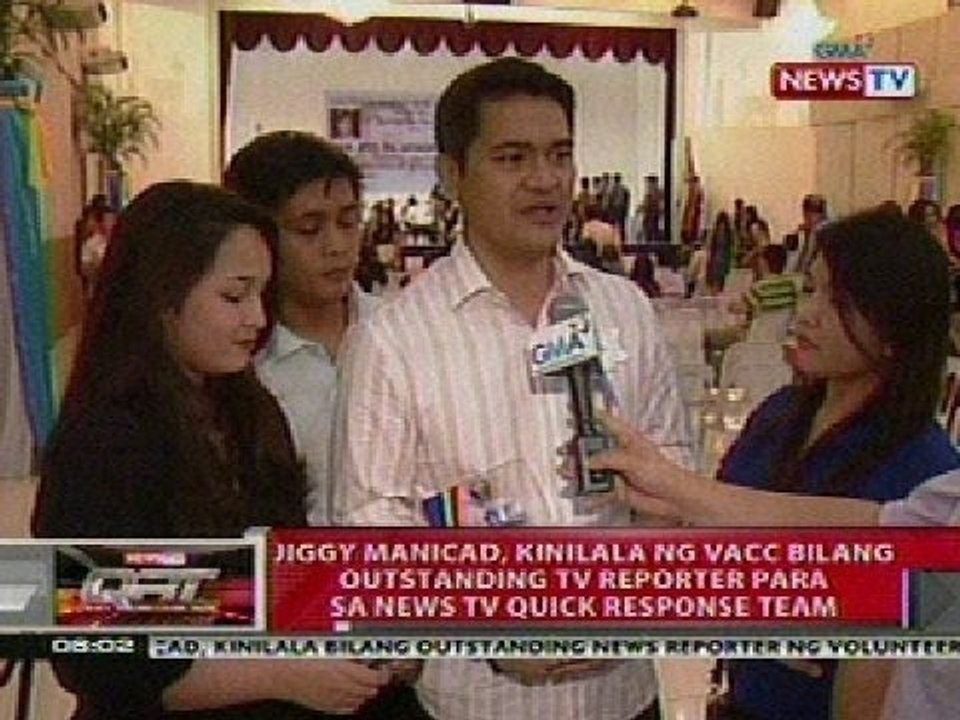 QRT: Jiggy Manicad, kinilala ng VACC bilang Outstanding TV reporter para News TV QRT