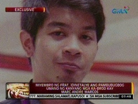 Miyembro ng frat, idinetalye ang pambubugbog umano ng kanyang mga ka-brad kay Marc Andre