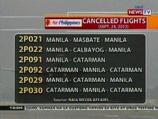 BT: Cancelled flights (Sept 24, 2012)
