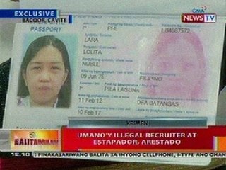 BT: Illegal recruiter at estapador, arestado sa Bacoor, Cavite