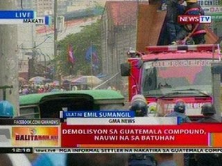 BT: Fire truck ng demolition team sa Makati, umatras nang maubusan ng tubig